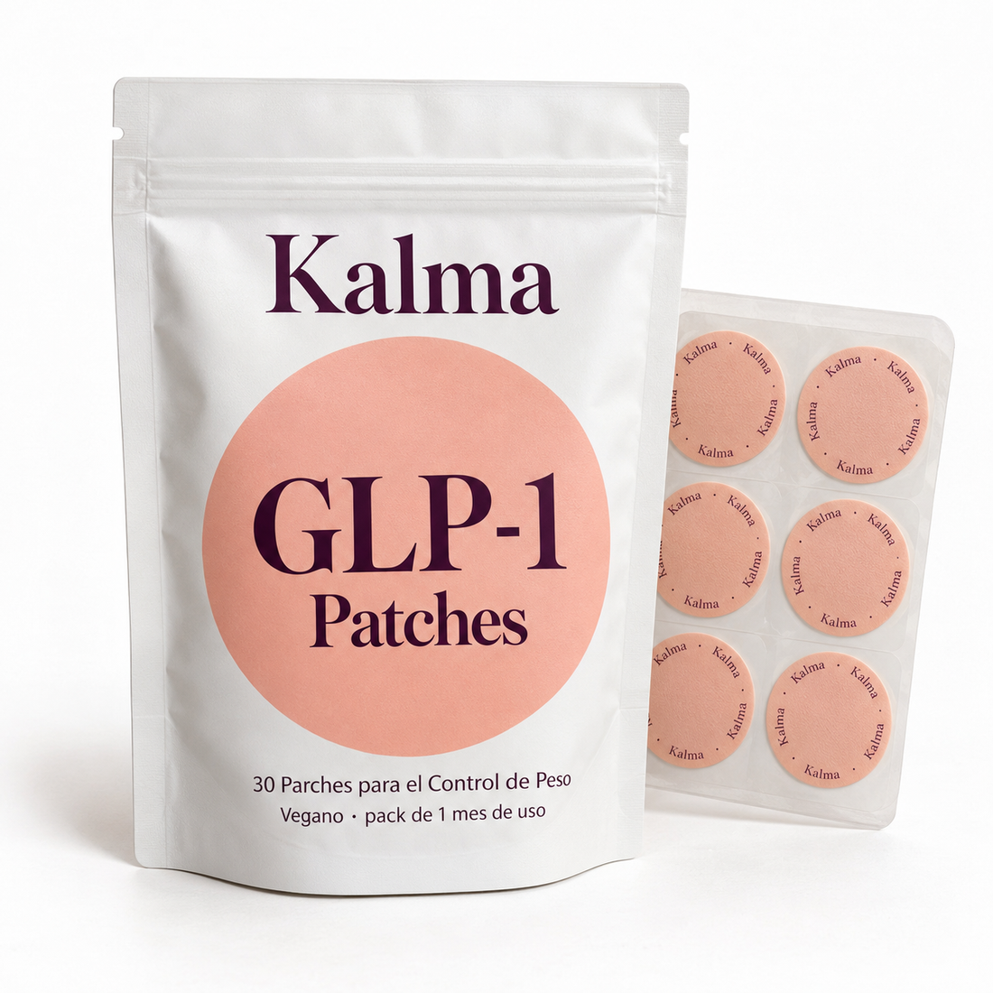 Kalma · Parches GLP-1 de apoyo para el control de la alimentación